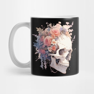 Bones And Botany Skull And Flowers Mug